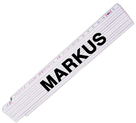 Zollstock mit Namen Markus für Männer | Hochwertiges Marken-Metermaß | Glieder-Maßstab mit Namen bedruckt | Viele Namen zur Auswahl