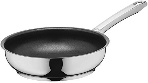 Silit Calabria Bratpfanne Induktion 20 cm, Edelstahl beschichtet, Edelstahlgriff, backofenfest, für schonendes Braten