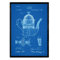 Nacnic Poster con patente de Cafetera 1. Lámina con diseño de patente antigua en tamaño A3 y con fondo azul