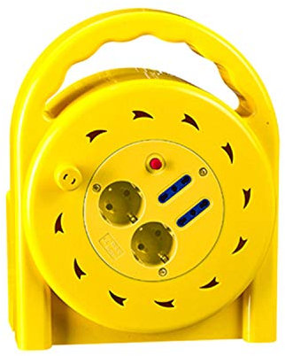 Aigostar Prolunga Elettrica con Avvolgicavo 20 m,4 Prese Polivalenti,Spina 16A,Sezione Cavo 3G 1,5 mm²，con Interruttore di Protezione