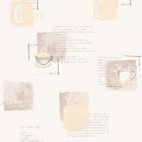 Papier peint motif Tapisserie motif Papier peint cuisine Papier peint intissé Beige / crème Marron 327331 SP03864 | Votre papier peint en ligne