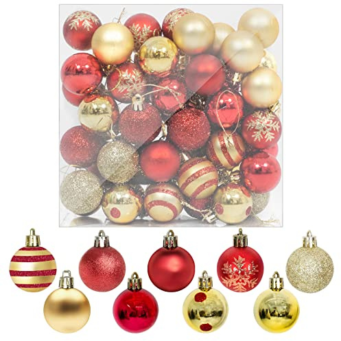 Uten 50pcs Boules Dorées de Noël Belles à Suspendre pour Arbres de Noël, Fêtes, Mariages, Décorations, 4 cm
