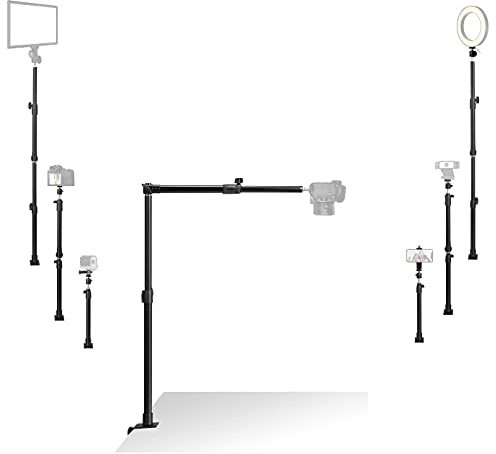 Soporte de cámara, soporte multifunción para grabación de vídeo DSLR, compatible con iPhone, Webcams, paneles de luz, para arte de uñas, hornear, manualidades, cerámica, maquillaje, curso en línea