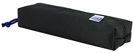 Oxford - Estuche Rectangular, kangoo con goma, 22 cm, color negro