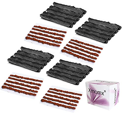 Xmomx 40 pcs for 4 Sizes Bike Tubeless Tire Repair Kit Strips Rope Refills Plugs 1.5 mm 3.5 mm Emergency Puncture Flat for Road Bikes Mountain Bikes