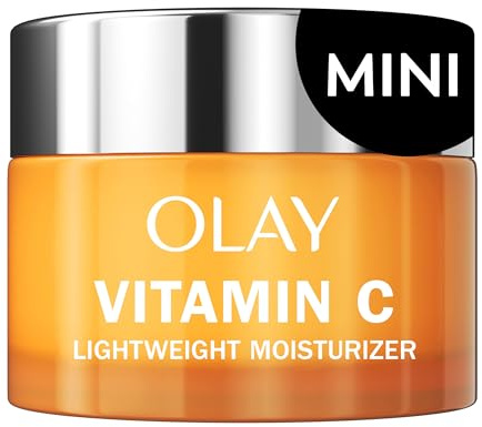 Olay Vitamin C Face Moisturizer, Brightening Cream for Women, Trial Size, Evens Tone, Dark Spot & Hyperpigmentation Reduction, Glowing Skin Care - Niaciniamide, Lactic Acid, 0.5 Oz
