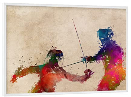 artboxONE Poster mit weißem Rahmen 18x13 cm Sport Fencing Sport Art - Bild Fencing fechten Fencing