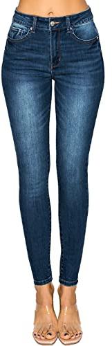 WAX JEAN Women's Repreve Butt I Love You Push-Up High-Rise Skinny Jeans, Dark, 7
