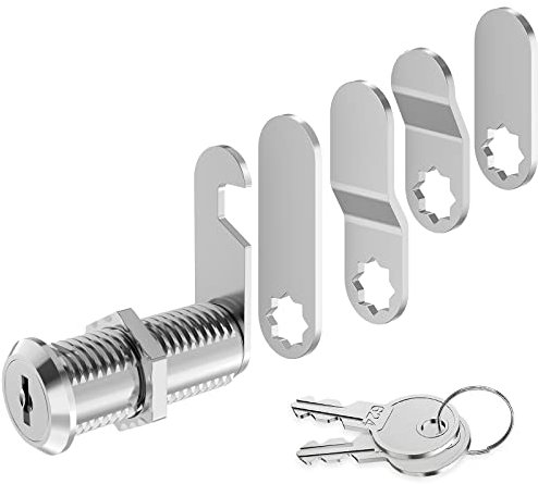 VOCIBO® Serrure de Boîte Aux Lettres 40 mm - Livrée Avec 5 Plaques Différentes - Pour Armoire, Meuble et Portes - Argenté