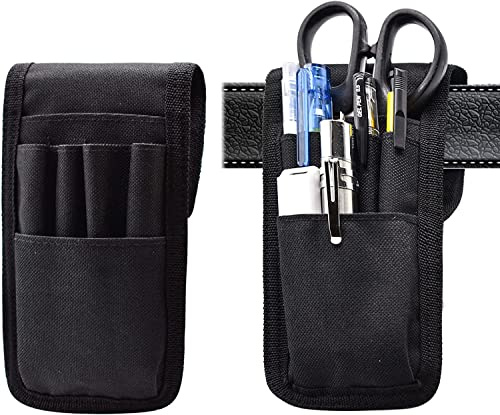 Prebene 2 Pack Gürtel Stift Halter, Multifunktionale justierbare Taktische Bleistifttasche, abnehmbare militärische Pflicht Bleistift Sleeve Fall, Kann Stifte, Lineale und Schere halten, schwarz