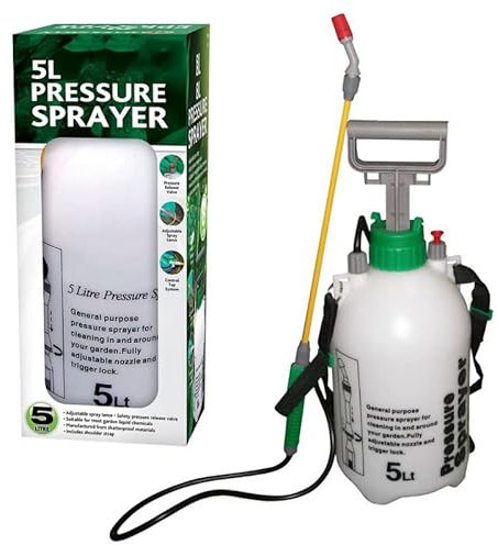 Garden Sprayer Pressure Sprayer Pump Action, Weed Killer Water Pump Sprayer, Ideal with Pesticides, Insecticides, Fungicides 5-8L HTUK (5L Garden Pressure Sprayer)
