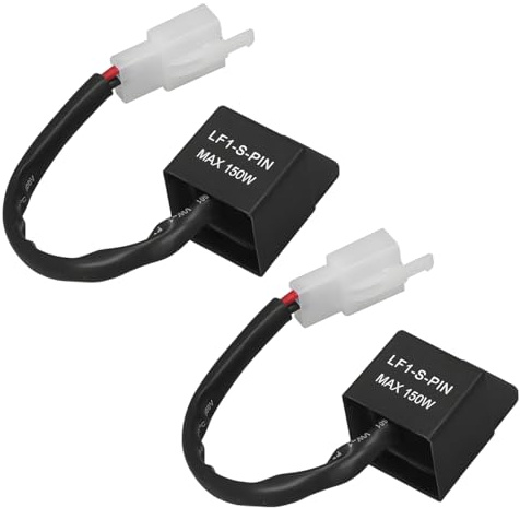 CGEAMDY 2Pcs 2 Polig Blinkerrelais, 12V Motorrad LED Wasserdicht Blinker Frequenzregelung Relais, Fahrtrichtungsanzeiger Lastunabhängiges Elektronisch Relais für Motorrad