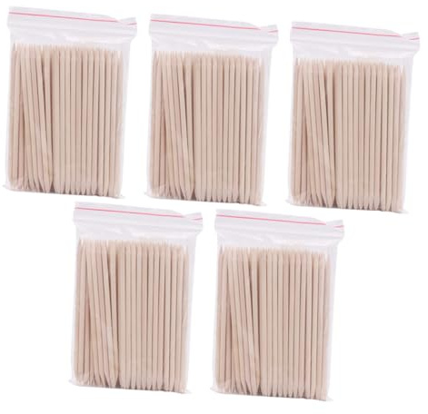 DRESSOOS Paquete De 500 Palitos De Madera De Belleza De Doble Cara Para Cejas Bikini Palitos De Madera Lisos Para Uñas Para Manicura Y Pedicura
