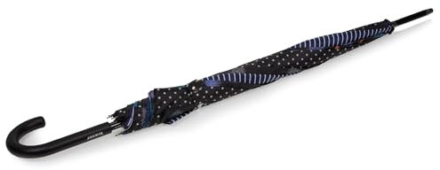 Isotoner Parapluie canne, ultra dérperlant, solide, ouverture automatique/fermeture manuelle, patchwork plume