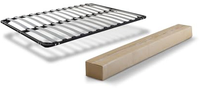 MUEBLIX.COM - Somier Reforzado para Cama 135 x 190 cm Remo, Somier Sin Patas, Fabricado con Estructura Metálica en Tubo de Acero, Somier Láminas Anchas Desmontable