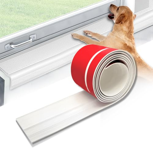 JZHLLA Dog Cat Scratching Windows Sill Protector，Rubber Anti Scracting from Dog Cats for Home Furniture Edge Protection Flexible Rubber L-Type 4x1.6inch Non Slip Cuttable(78.7 White)