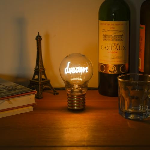 Fengrun Dream Cordless Light Bulb Battery Operated, Led Small Table Lamp Rechargeable Light Bulb Decor Bulb for Home Decor Livingroom Bedroom