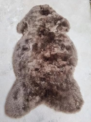 Provellus Premium Merino Schaffell Schaffelle Fell Lammfell Natur geschoren dichte Wolle (Taupe Dyed, 40x40cm rund)