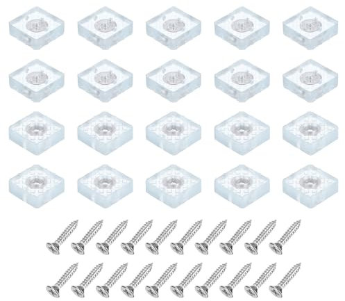 QUARKZMAN 20Pcs Patas de Goma Redondas para Muebles con Tornillos, 30x11mm Almohadillas Antideslizantes para Pies de Silla, Mesa, Sofá, Patas de Sofá, Transparente