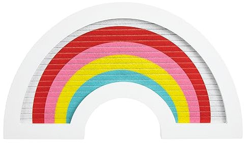 Operitacx Regenbogen-buchstabentafel Holzfilz Hinweis- und Dekoratives Nachrichtenbrett für Mädchen