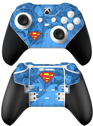Head Case Designs Officially Licensed Superman DC Comics Collage Logos And Comic Book Vinyl Sticker Gaming Skin Decal Cover Compatible With Xbox Series X & S Elite Wireless Controller Series 2