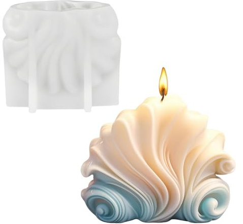 JOZMMZEOOA Coquille Moule Bougie,Moule Silicone Bougie Moules pour Bougies Moule Bougies Savon à Faire Maison Silicone Bougie Verser Moules Platre,pour Bougies DIY Cadeaux de Vacances