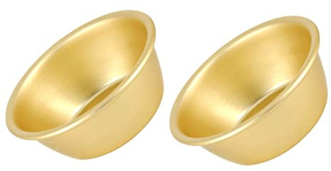 VALICLUD Ciotole in Stile Coreano 12 Cm in Alluminio Dorato, Leggere e Impilabili Per Vino Caldo e Porridge, Set Da 2 Pezzi Per Uso Domestico e Ristorazione