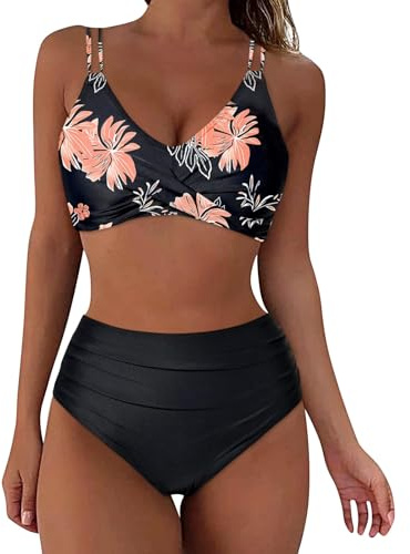 Generico Dam Brasiliansk baddräkt push-up kurvig bikini set sexig sommar hög midja strandkläder tvådelad klassisk triangel het koordinerade justerbara surfing baddräkt pool