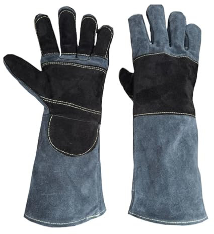 Jiuvaso Guanti Da Saldatura, Guanti Da Lavoro, Pratici E Resistenti All'usura, a Maniche Lunghe per Saldatura, Giardinaggio, per Uomo, Donna, Saldatori