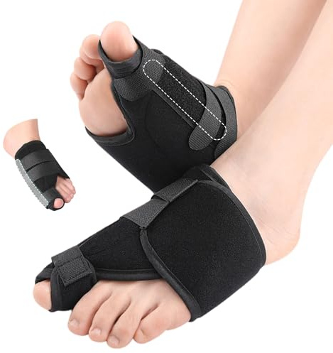 hallux Valgus Korrektur 2er Set, Verstellbare Zehenkorrektur mit Aluschiene | 2 verstellbare Hallux-Valgus-Schienen mit Aluschiene für sanfte Zehenausrichtung und angenehmen.