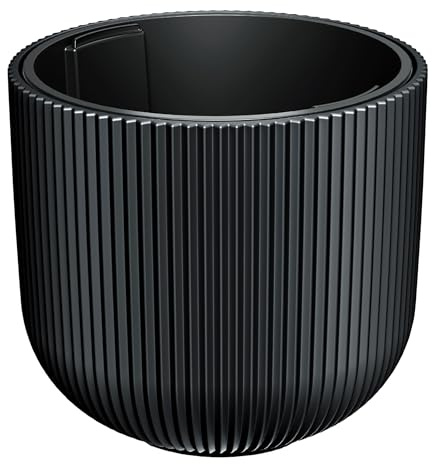 Spetebo Pot de fleurs rond XXL en plastique anthracite - 39 x 32 cm