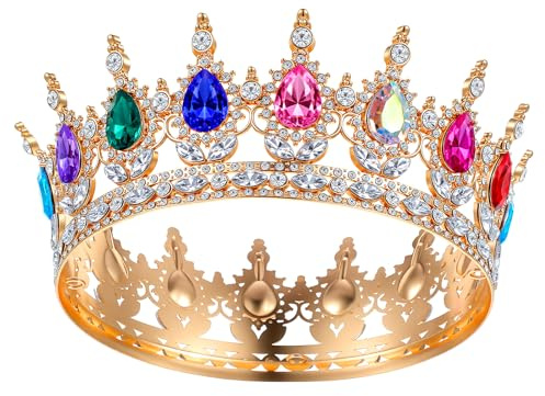 1 Stück Krone Damen Mädchen Kristall Tiara Prinzessin Tiara Kristall Krone Damen Vintage Tiara Krone für Frauen Glitzernde Braut Diadem Haarschmuck für Brautkrone,Hochzeit,Abschlussball Party-A