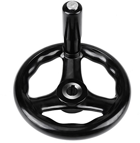 Qcwwy Volant Rond Noir à 3 Rayons de 12 Mm, Plastique de Haute qualité, Idéal pour les Tours et Fraiseuses, Assemblage Facile de la Poignée et Réglages de Précision, Automatisation Industrielle