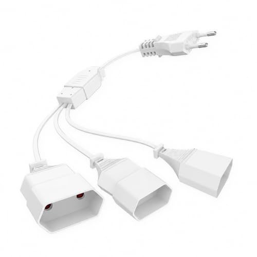 Verlängerungskabel 2M 3-In-1 Eurostecker Auf Doppel Typ-C Buchse, Dünnes Verlängerungskabel Mit Flachstecker Verlängerung, 0,75 Mm² 2,5A/250V, Weiß, Für Pc Monitor Lampe Haushaltsgeräte Innenbereich