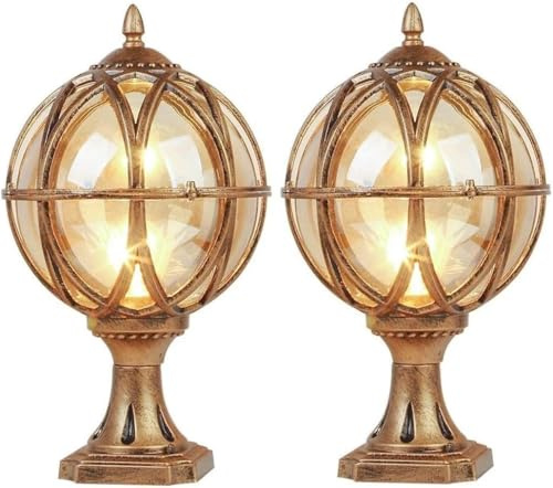 LED Traditional Victorian Globe Column Light Lantern Classic Aluminium Die Casting Glass Outdoor Waterproof E27 Pillar Post Lamps,Chandelier