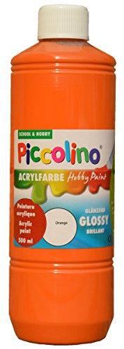 Piccolino Glänzende Acrylfarbe Hobby Paint, Orange 500ml Flasche