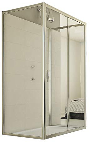 Cabine douche 3 côtés 80x100x80 CM H198 Transparent mod. Young Trio 1 Porte