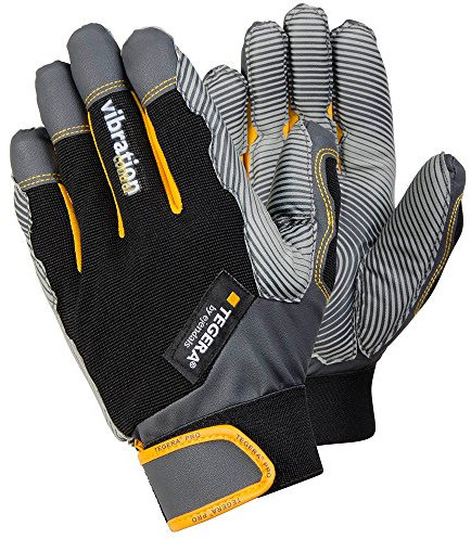 Ejendals 9180-10 Size 10 Tegera 9180 Anti-Vibration Glove - Black/Grey/Yellow