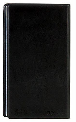 Leather Business Journal Name Card Book Holder for 180 Cards, Black (180 Cell)