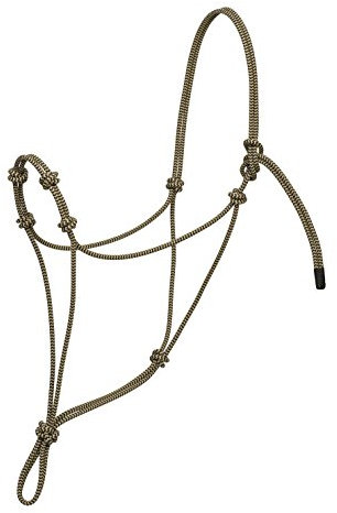 Weaver Leather Silvertip Seilhalfter mit Vier Knoten, Schwarz/Hellbraun, Durchschnittlich