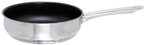 Buckingham Deep Frying Pan Stainless Steel with ILAG Ultimate 3 Layer Non-Stick Coating Hollow Handle Induction Hob Compatible Professional Grade Cookware 24 cm 2.7 litres