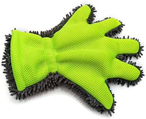 Koowaa Car Wash Mitt Microfiber Cleaning Gloves, Car and Motorbike Washing Drying Towels, Five Finger Glove