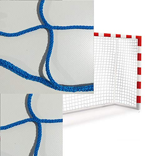 Sedion 1 Paar Handball- und Futsal-Netze, Blau, Grün, Rot oder Schwarz, 3 x 2 m, aus Polypropylen, 3 mm, professionelle Qualität (blau)