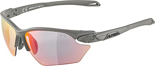 ALPINA TWIST FIVE S HR QV - Kontrastverstärkende, Selbsttönende & Beschlagfreie Sport- & Fahrradbrille Mit 100% UV-Schutz Für Erwachsene, moon-grey matt, One Size