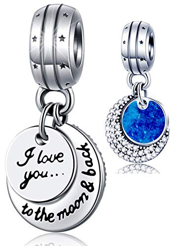 Valentines Day Theme Charms, I Love You Heart, Smiley Face Dreamcatcher, Kiss, Flowers, Celtic Knot, Penny 1, Moon and Star Beads in 925 Sterling Silver, Gifts for Family/Lover/European Bracelet