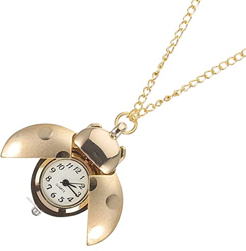 Hemobllo Goldene Retro Taschenuhr mit Quarzwerk und Kettendesign | Zinklegierung, Hängeuhr im Kreativen Vintage Look, 1 Stück für Stilvolle Accessoires