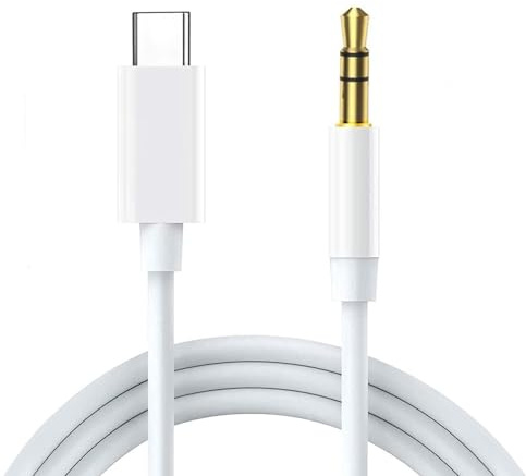 USB-C auf 3,5 mm Aux-Audiokabel, Apple MFi-zertifiziertes Auto-Stereo-Kabel für iPhone 15/15 Plus/15 Pro/15 Pro Max, iPad Pro, MacBook, Samsung Galaxy S23 S22 Note 20, Pixel 5 6 (weiß)