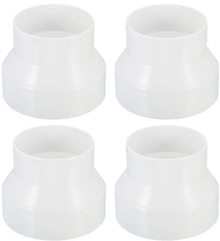 PATIKIL 4 to 3 Duct Reducer, 4 Pack Duct Connector Ducting Inline Adapter Increaser ABS Plastic Vent for HVAC Heating Cooling Air Ventilation