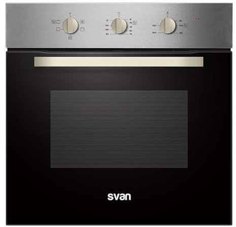 Svan Horno Multifunción Básico Inox SHM4700EX. Capacidad 70 Litros, 2100W, 5 Programas, Interior Esmaltado, Fácil Limpieza, Eficiencia Energética Clase A