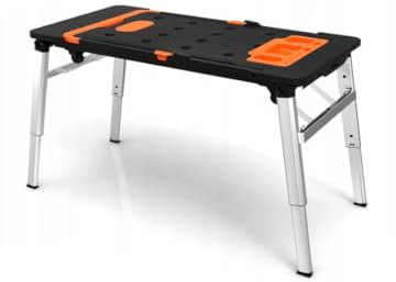 VBChome Klappbare Werkbank 7-in-1 – Multifunktionaler Arbeitstisch für Garage & Werkstatt, mobil mit Rollbrett-Funktion – Professionelle Arbeitsplattform, Schneidbock & Werktisch